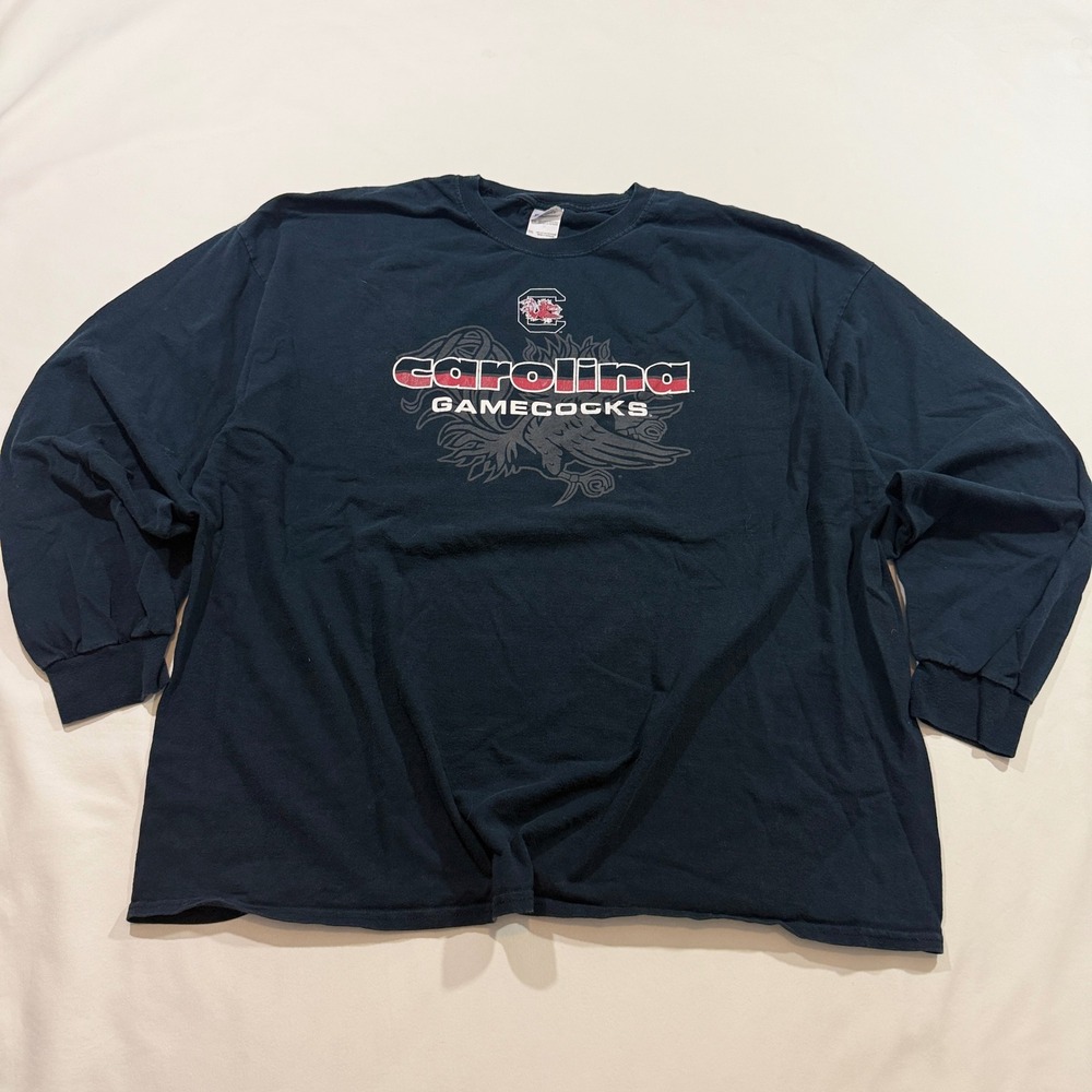 Gildan South Carolina Gamecocks T-Shirt Men 3XL Navy Long Sleeve Graphic NCAA